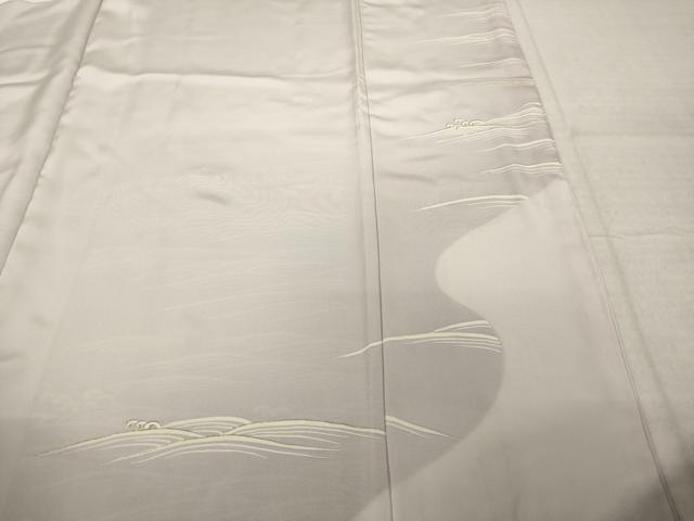 平和屋着物●訪問着　刺繍　立波文　金糸　金彩　正絹　逸品　AABJ6559ck