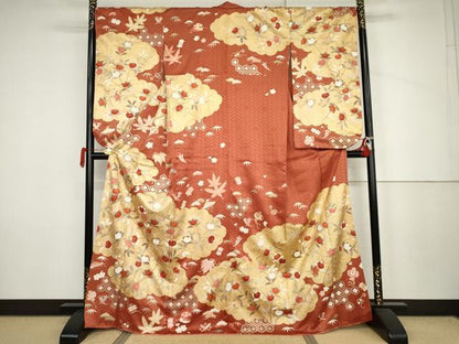 平和屋着物●十日町老舗ブランド　吉澤友禅　吾妻徳穂　小振袖　二尺袖　駒刺繍　吉祥宝尽くし　金彩　正絹　逸品　AABJ6562cs