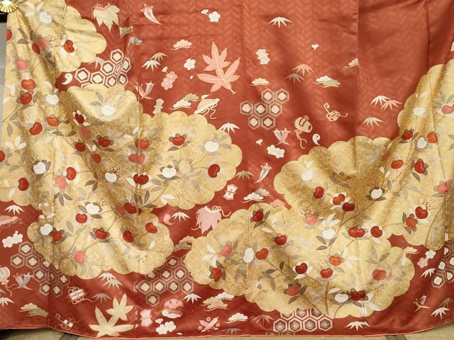 平和屋着物●十日町老舗ブランド　吉澤友禅　吾妻徳穂　小振袖　二尺袖　駒刺繍　吉祥宝尽くし　金彩　正絹　逸品　AABJ6562cs