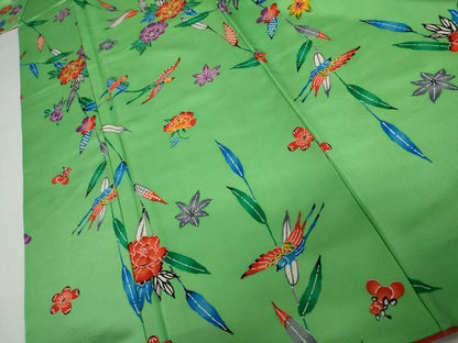 平和屋着物●上質な小紋　花鳥文　正絹　逸品　AABJ6563cs
