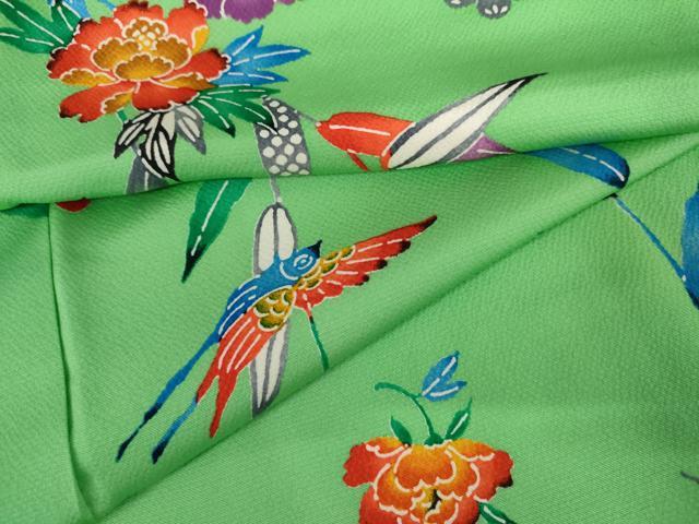 平和屋着物●上質な小紋　花鳥文　正絹　逸品　AABJ6563cs