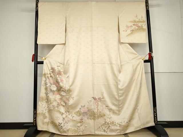 平和屋着物●訪問着　作家物　義三　枝花文　金彩　正絹　逸品　AABJ6568cs