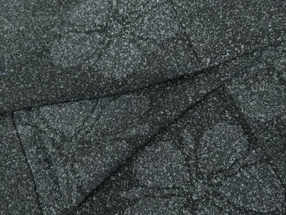 平和屋着物●上質な小紋　舞花文　黒地　銀糸　正絹　逸品　AABJ6570cs