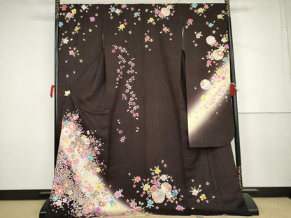 平和屋着物●豪華振袖　刺繍　雪輪花文　暈し染め　金彩　銀糸　京都きもの友禅扱い　正絹　逸品　AABJ6571cs