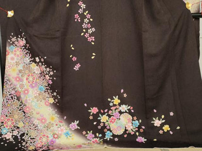 平和屋着物●豪華振袖　刺繍　雪輪花文　暈し染め　金彩　銀糸　京都きもの友禅扱い　正絹　逸品　AABJ6571cs