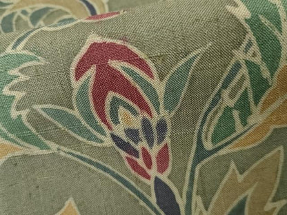 平和屋着物●訪問着　生紬　ろうけつ染　更紗花文　正絹　逸品　AABJ6572cs