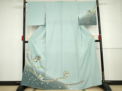 平和屋着物●訪問着　蔓帯花丸文　暈し染め　金彩　正絹　逸品　AABJ6576cs