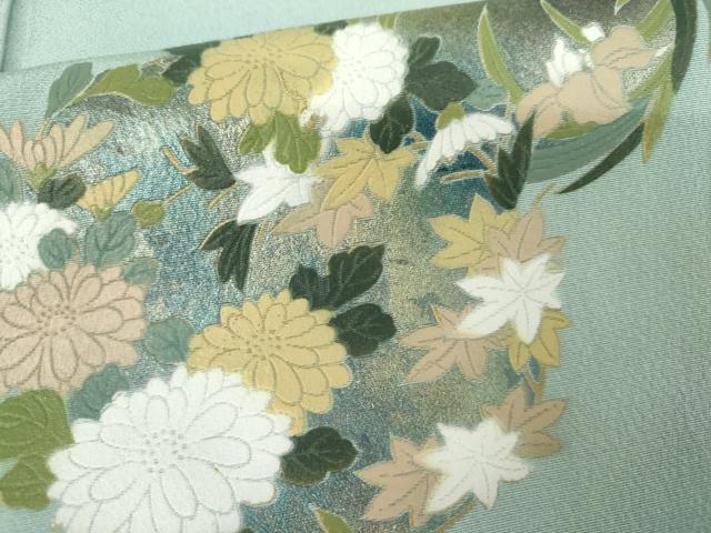 平和屋着物●訪問着　蔓帯花丸文　暈し染め　金彩　正絹　逸品　AABJ6576cs