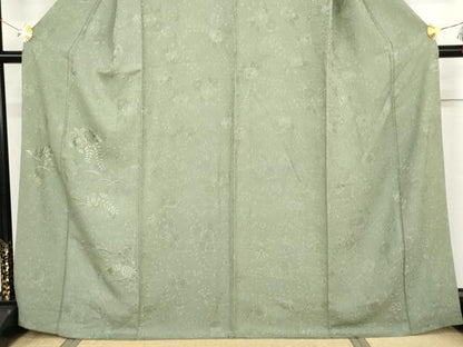 平和屋着物●無地絵羽訪問着　辻が花　総刺繍　薄青色地　正絹　逸品　AABJ6577cs