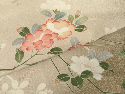 平和屋着物●訪問着　友禅　枝花文　暈し染め　正絹　逸品　AABJ6579cs