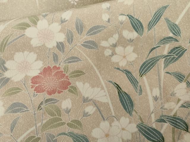 平和屋着物●訪問着　友禅　枝花文　暈し染め　正絹　逸品　AABJ6579cs
