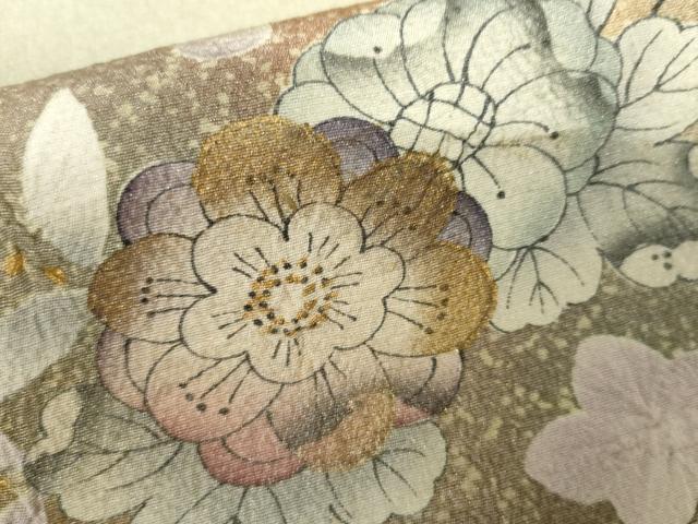 平和屋着物●訪問着　辻が花　暈し染め　金彩　銀通し地　正絹　逸品　AABJ6587cs