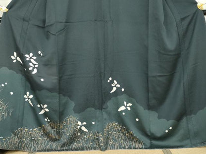 平和屋着物●訪問着　絞り　草花文　金銀彩　正絹　逸品　未使用　AABJ6591cs