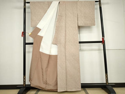 平和屋着物●大変加工の良い総絞り小紋　正絹　逸品　AABJ6592cs