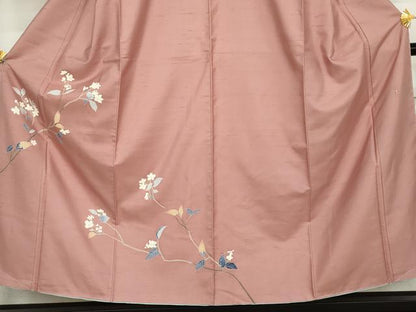 平和屋着物●本加賀友禅作家　成竹登茂男　白山紬　訪問着　枝花文　正絹　逸品　未使用　AABJ6594cs