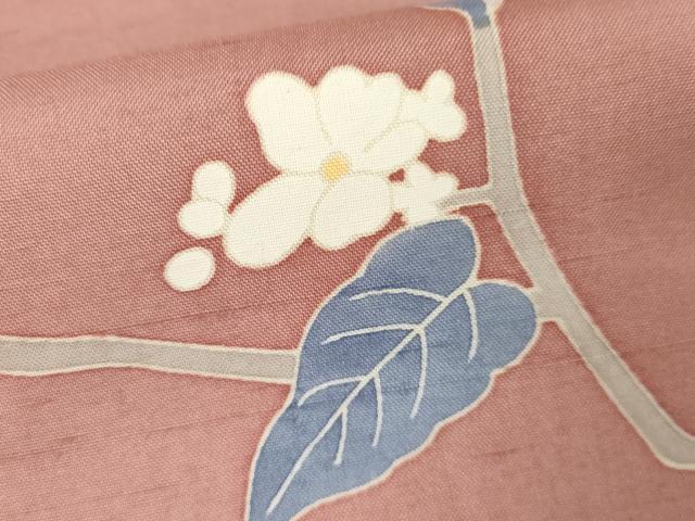 平和屋着物●本加賀友禅作家　成竹登茂男　白山紬　訪問着　枝花文　正絹　逸品　未使用　AABJ6594cs