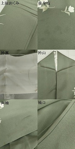 平和屋着物●訪問着　友禅　作家物　芝花文　正絹　逸品　AABJ6599cs