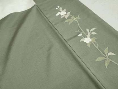 平和屋着物●訪問着　友禅　作家物　芝花文　正絹　逸品　AABJ6599cs