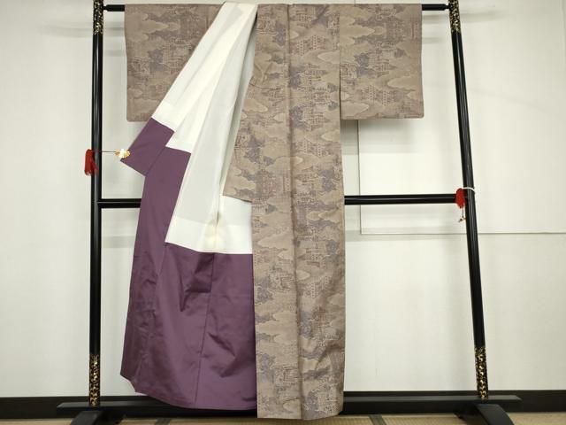 平和屋着物▼本場大島紬　カタス7マルキ　雲重ね吉祥文　正絹　逸品　AABJ6600cs