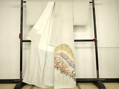 平和屋着物●本加賀友禅作家　押田正義　色留袖　草花文　正絹　逸品　AABJ6603cs