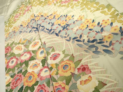 平和屋着物●本加賀友禅作家　押田正義　色留袖　草花文　正絹　逸品　AABJ6603cs