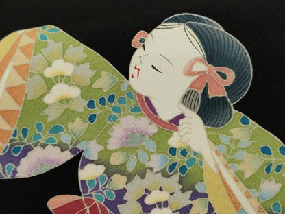 平和屋着物●豪華黒留袖　友禅　童子花文　正絹　逸品　AABJ6604cs