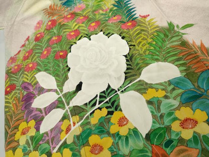 平和屋着物●訪問着　手描き　草花文　暈し染め　正絹　逸品　AABJ6606cs