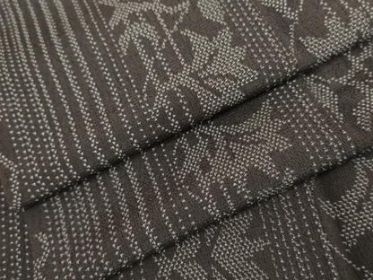 平和屋着物●本塩沢　更紗花唐草間道　正絹　逸品　AABJ6610cs