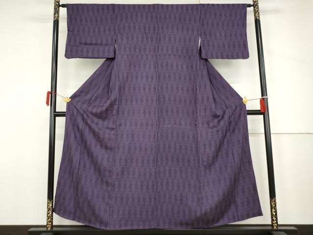 平和屋着物●お召　洋花文　桑の実色地　正絹　逸品　AABJ6614cs