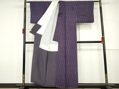 平和屋着物●お召　洋花文　桑の実色地　正絹　逸品　AABJ6614cs