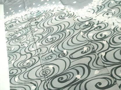 平和屋着物●訪問着　作家物　流水に舞桜　暈し染め　正絹　逸品　AABJ6618cs