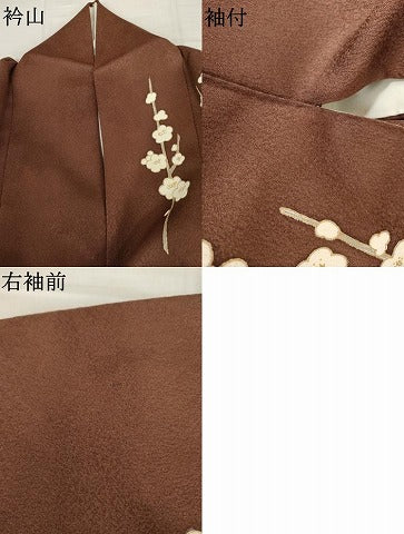 平和屋着物●訪問着　枝梅文　金銀彩　銀糸　正絹　逸品　AABJ6619cs