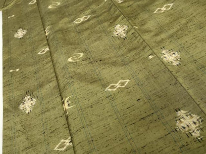 平和屋着物●上質な紬　琉球絣文様　正絹　逸品　AABJ6622cs
