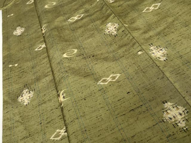 平和屋着物●上質な紬　琉球絣文様　正絹　逸品　AABJ6622cs