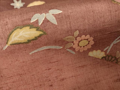 平和屋着物●訪問着　紬地　芝花文　金彩　ロング丈　正絹　逸品　AABJ6623cs