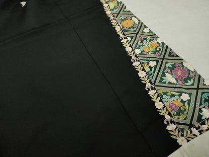 平和屋着物●豪華黒留袖　友禅　作家物　鳳凰花丸文　金彩　仮絵羽　正絹　逸品　未使用　AABJ6624cs