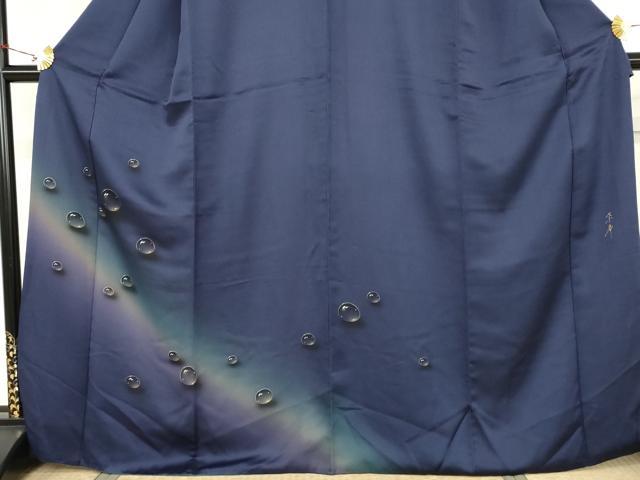 平和屋着物●訪問着　作家物　手描き　水玉　暈し染め　金彩　正絹　逸品　AABJ6629cs