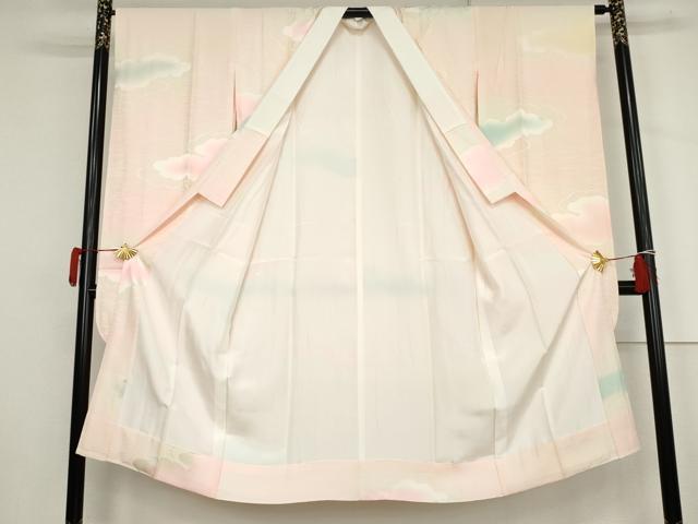 平和屋着物●振袖用長襦袢　袷　雲重ね文　暈し染め　正絹　逸品　AABJ6630cs