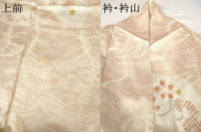 平和屋着物●上質な小紋　絞り　流水枝花文　暈し染め　正絹　逸品　AABJ6632cs