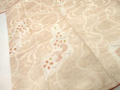 平和屋着物●上質な小紋　絞り　流水枝花文　暈し染め　正絹　逸品　AABJ6632cs