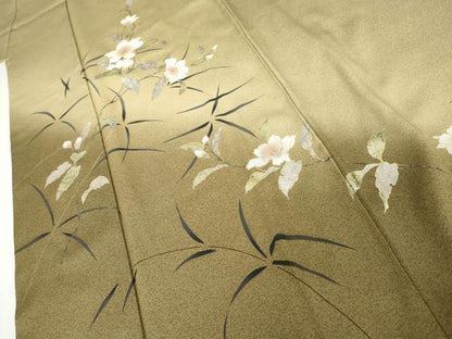 平和屋着物●訪問着　枝花文　暈し染め　金銀彩　正絹　逸品　AABJ6634cs