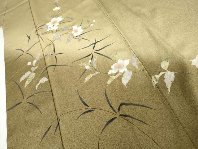 平和屋着物●訪問着　枝花文　暈し染め　金銀彩　正絹　逸品　AABJ6634cs