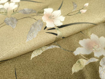 平和屋着物●訪問着　枝花文　暈し染め　金銀彩　正絹　逸品　AABJ6634cs