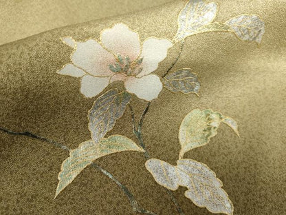 平和屋着物●訪問着　枝花文　暈し染め　金銀彩　正絹　逸品　AABJ6634cs
