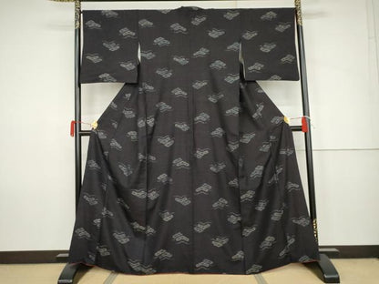 平和屋着物●上質な紬　松　正絹　逸品　AABJ6638cs