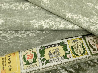 平和屋着物●結城紬　草花文　証紙付き　正絹　逸品　未使用　AABJ6641cs