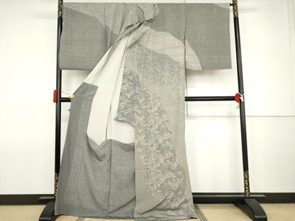 平和屋着物●二代目 川村久太郎　江戸小紋　訪問着　吉祥枝松文　仮絵羽　正絹　逸品　未使用　AABJ6650cs