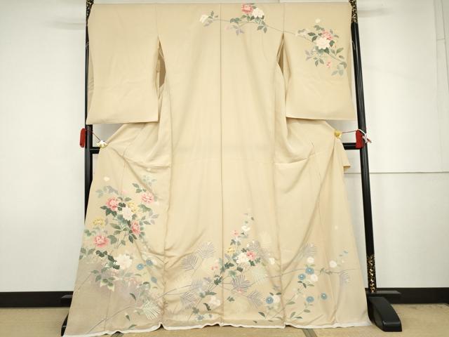 平和屋着物●訪問着　友禅　作家物　浜松文　丹後ちりめん　仮絵羽　正絹　逸品　未使用　AABJ6651cs