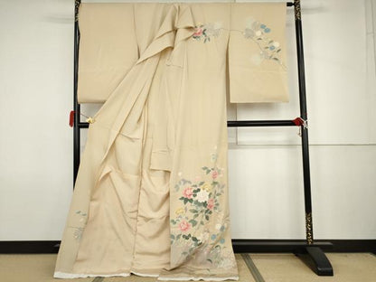 平和屋着物●訪問着　友禅　作家物　浜松文　丹後ちりめん　仮絵羽　正絹　逸品　未使用　AABJ6651cs