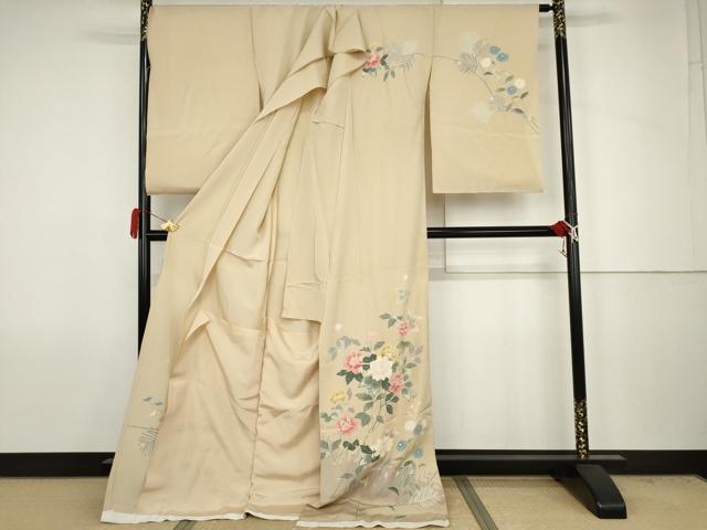 平和屋着物●訪問着　友禅　作家物　浜松文　丹後ちりめん　仮絵羽　正絹　逸品　未使用　AABJ6651cs